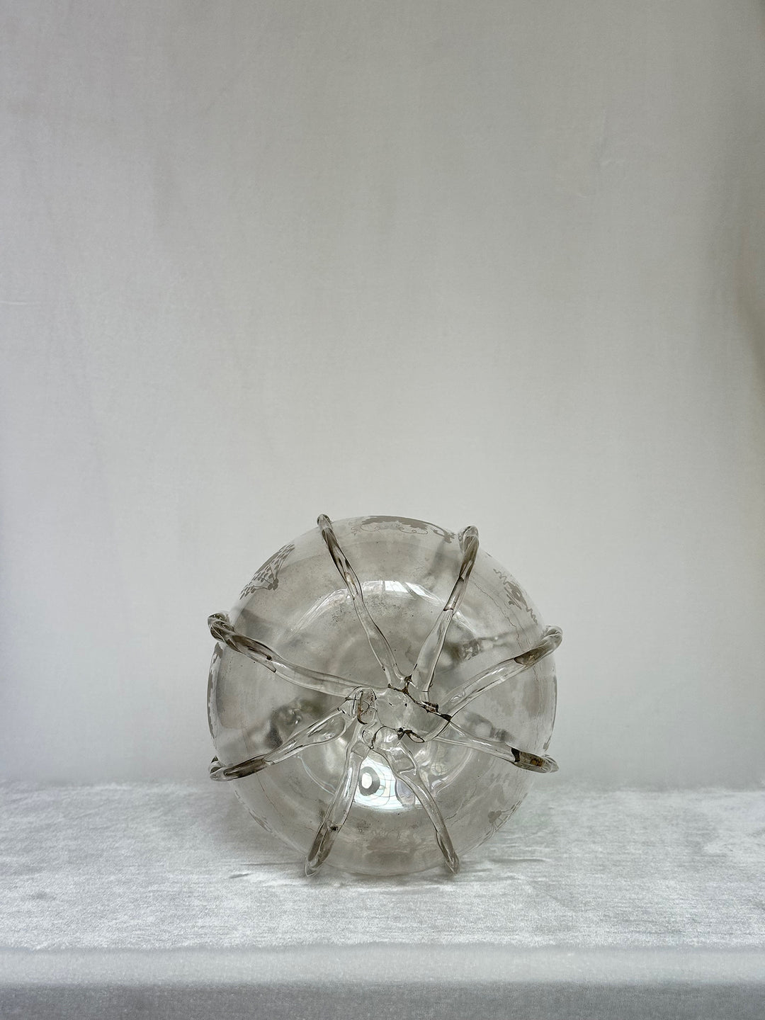 Engraved Gourd-Shaped Glass Decanter