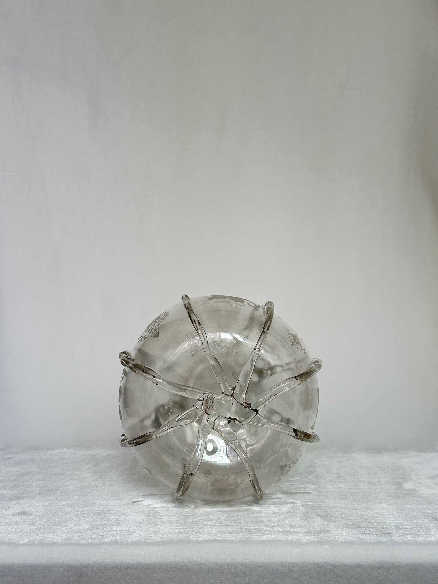 Engraved Gourd-Shaped Glass Decanter