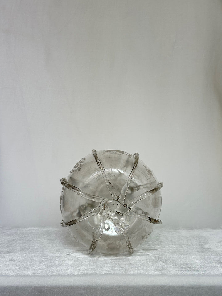 Engraved Gourd-Shaped Glass Decanter