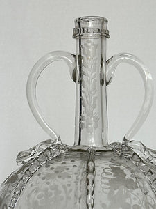 Engraved Gourd-Shaped Glass Decanter 21cm